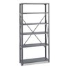 Safco Metal Shelving Unit, 12"D x 36"W x 75"H, 6 Shelves, Steel, Color: Dark Gray 6268
